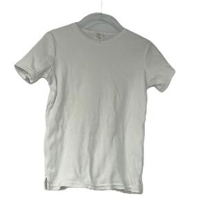 Lil legs boys ribbed sz 6y white short sleeve tee casual classic neutral fun